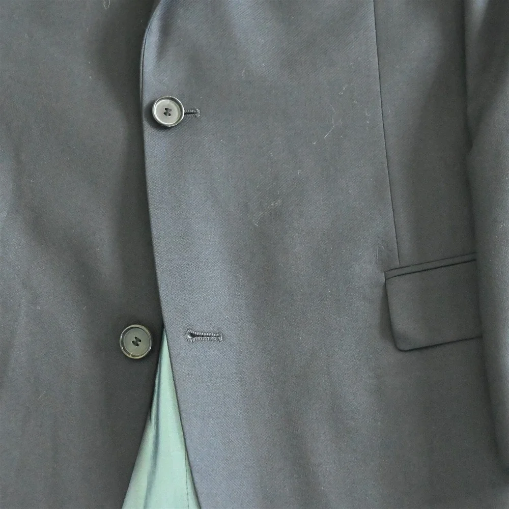 Hugo Boss 44L Navy Hopsack Pasolini US Guabello‎ Wool Sport Coat Jacket Suit